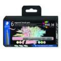Staedtler - Pigment Arts Pen, Set tematici di Brush Pen 371, Pastel Colours, set, punta a pennello