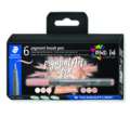 Staedtler - Pigment Arts Pen, Set tematici da 6 Brush Pen 371, Beiges & Neutrals, set, punta a pennello