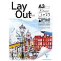Clairefontaine - Layout Pad, Blocco per marker, A3, 29,7 x 42 cm, 75 g/m², liscia, blocco collato su 1 lato