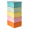 Falken - Purebox, Box per archivio, Set di 5 scatole in colori pastello, A5, 14,8 x 21 cm, set, Altezza 10 cm