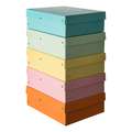 Falken - Purebox, Box per archivio, Set di 5 scatole in colori pastello, A4, 21 x 29,7 cm, set, Altezza 10 cm