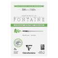 Clairefontaine - Fontaine, Blocco per acquerello extra-bianco, torchon, 10 x 15 cm, ruvida, blocco collato su 4 lati, Blocco con 15 fogli