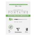 Clairefontaine - Fontaine, Blocco per acquerello extra-bianco, torchon, 23 x 31 cm, ruvida, blocco collato su 4 lati, Blocco con 15 fogli
