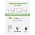 Clairefontaine - Fontaine, Blocco per acquerello extra-bianco, torchon, 31 x 41 cm, ruvida, blocco collato su 4 lati, Blocco con 12 fogli