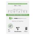 Clairefontaine - Fontaine, Blocco per acquerello extra-bianco, torchon, A4, 21 x 29,7 cm, ruvida, blocco collato su 2 lati, Blocco collato su 2 lati - 12 ff.