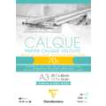 Clairefontaine - Calque, Carta trasparente da lucido, 70 g/m², A3, 29,7 x 42 cm, 1 pezzo, Blocco 50 ff.