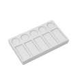 Tavolozza di porcellana, Rettangolare, 11,5 x 19,5 cm, 5 vaschette rettangolari e 5 rotonde