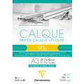 Clairefontaine - Carta da ricalco, blocco, DIN A3, 50 fogli, 90 g/m², blocco collato su 1 lato
