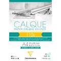 Clairefontaine - Calque, Carta trasparente da lucido, 110 g/m², A4, 21 x 29,7 cm, 1 pezzo, Blocco 40 ff.