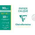 Clairefontaine - Calque, Carta trasparente da lucido, 70 g/m², A3, 29,7 x 42 cm, conf. da 10, Confezione 10 ff.