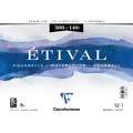 Clairefontaine Etival - blocco per acquerello spiralato, grana fina, 18 x 24 cm, fine (cold pressed), 300 g/m², blocco spiralato