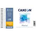 Canson - Montval, Cartoncino per acquerello, grana fine, 10,5 x 15,5 cm, 300 g/m², fine (cold pressed), 12 ff. - spiralato sul lato corto