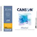 Canson - Montval, Cartoncino per acquerello, grana fine, 24 x 32 cm, 300 g/m², fine (cold pressed), 12 ff. - spiralato sul lato corto