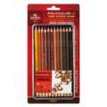 Koh-I-Noor - Polycolor, Set di matite colorate per artisti, Set da 12 - Bruni, set