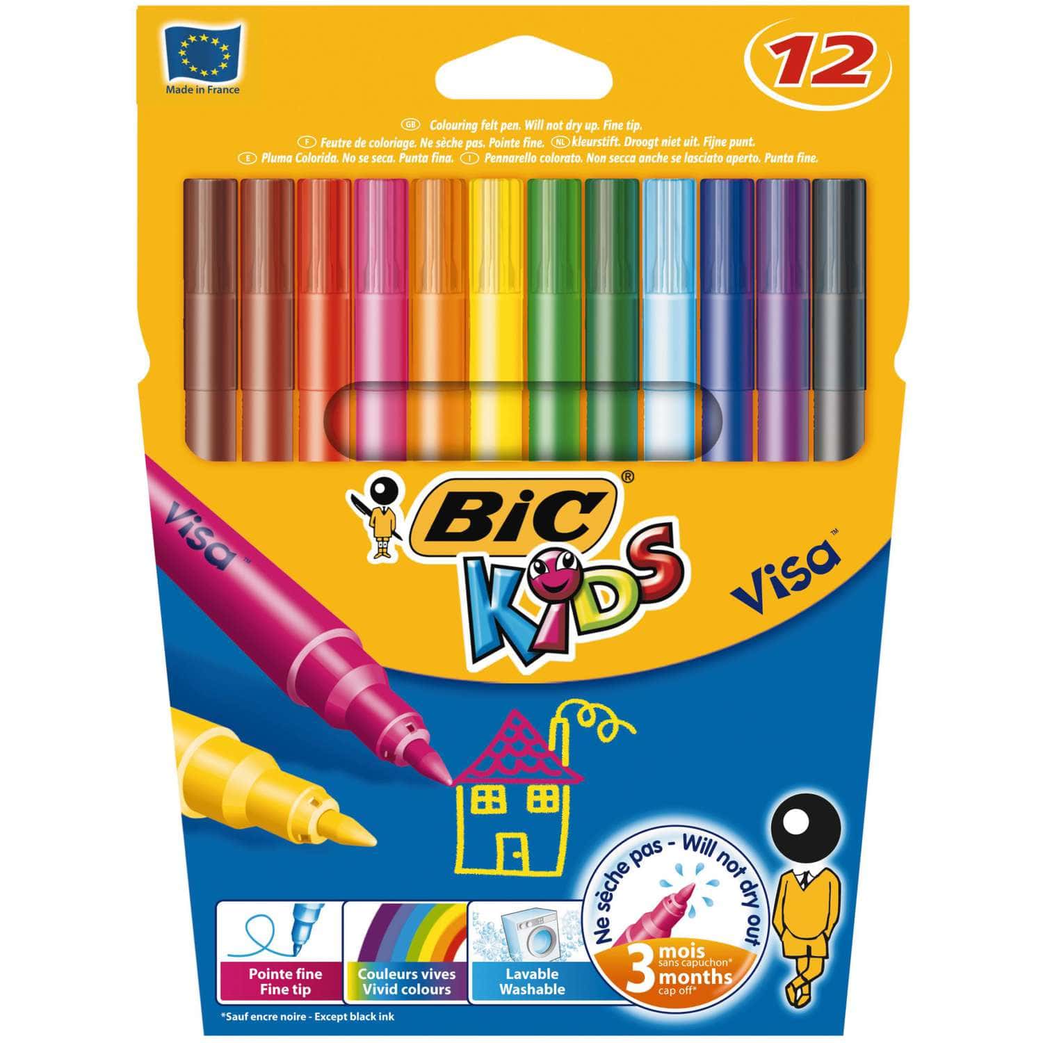 Bic - Kids, Visa, Set di pennarelli colorati
