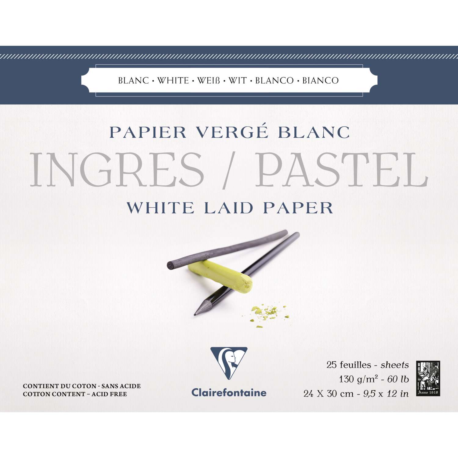 Clairefontaine - Ingres Pastel, blocco per pastello bianco
