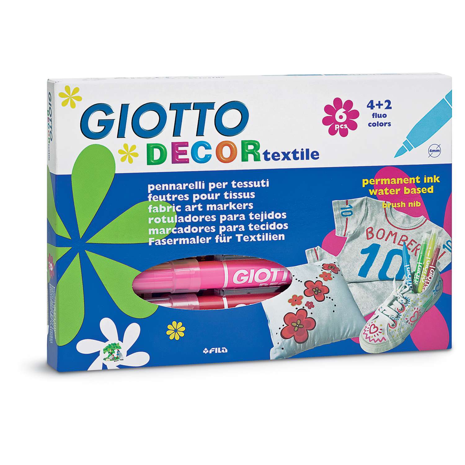 Giotto - Decor Textile, Set di pennarelli per tessuti
