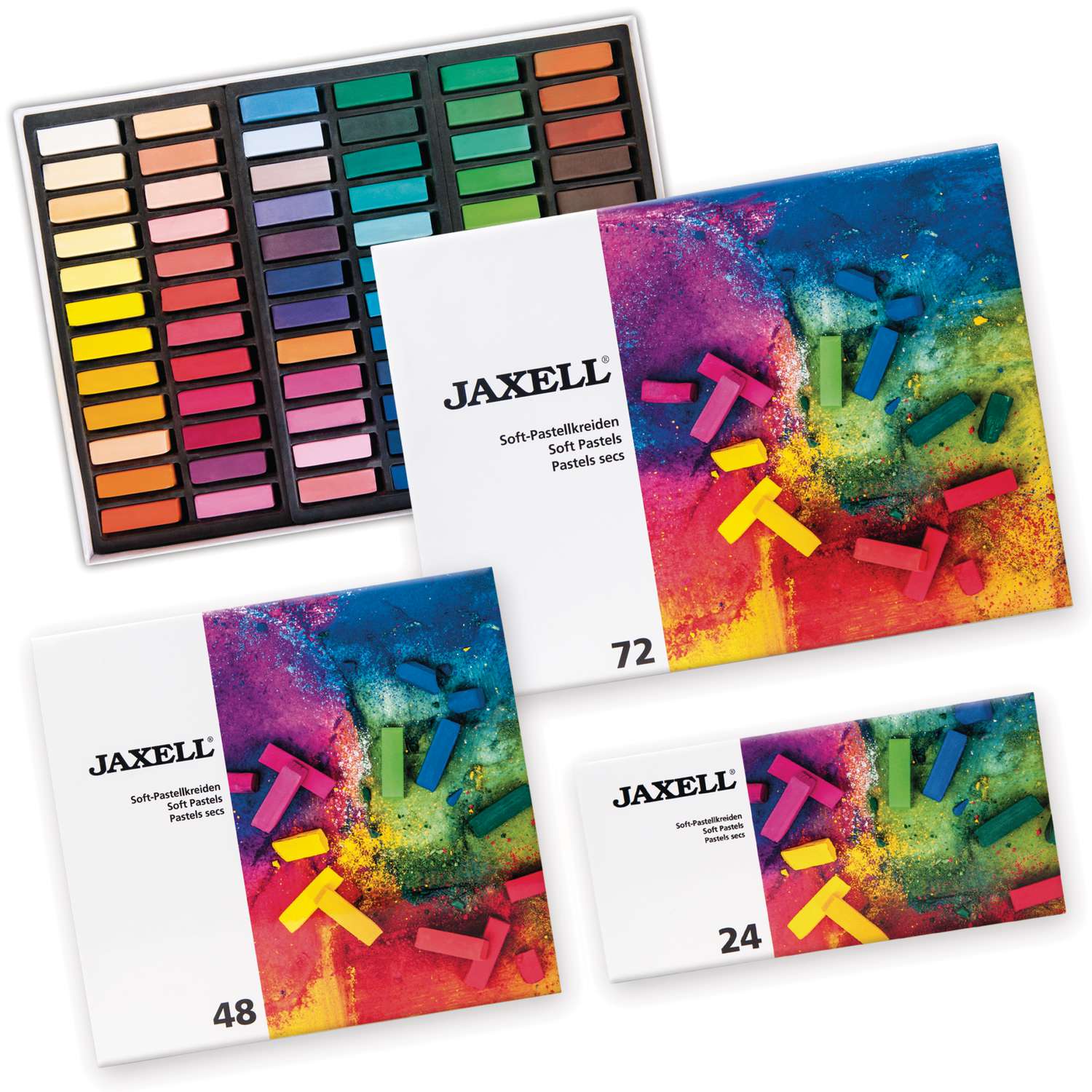 lezioni d'arte per lavori di superficie e precisione Honsell Jaxell Soft 47644 pittori Set di 24 gessetti pastello in formato ritratto per artisti colori ricchi formazione scuola 
