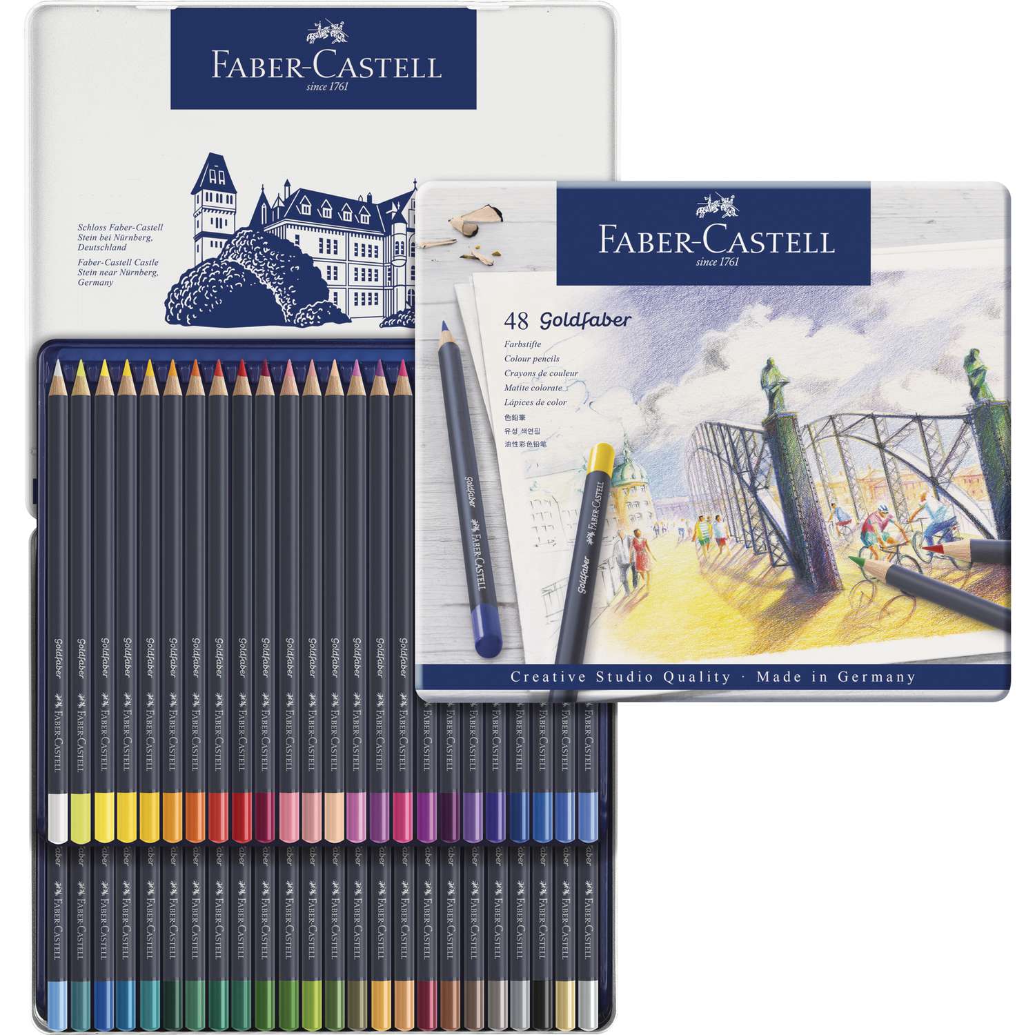 Caran D'Ache - Swisscolor, Set di matite colorate acquerellabili in  astuccio di metallo