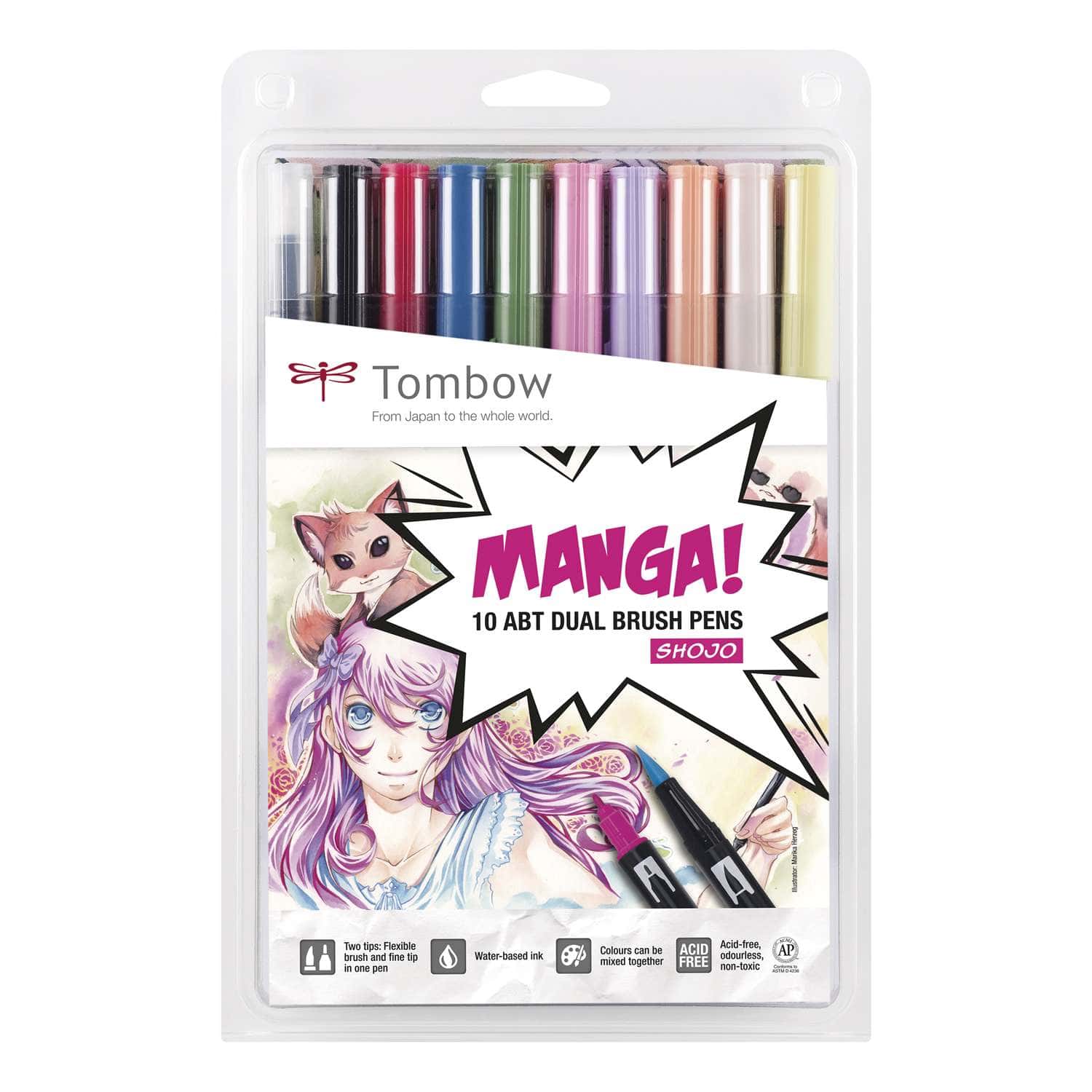 Tombow - Abt Dual Brush Pen, Set Manga