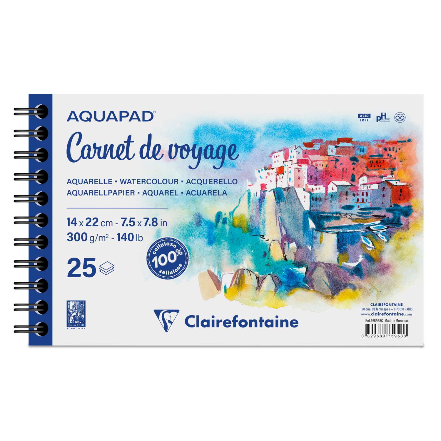 Cartone Per Dipingere Clairefontaine 40x50 Cm - Tela Bianca Preparata, Spessore 4mm, Per Olio E Acrilico