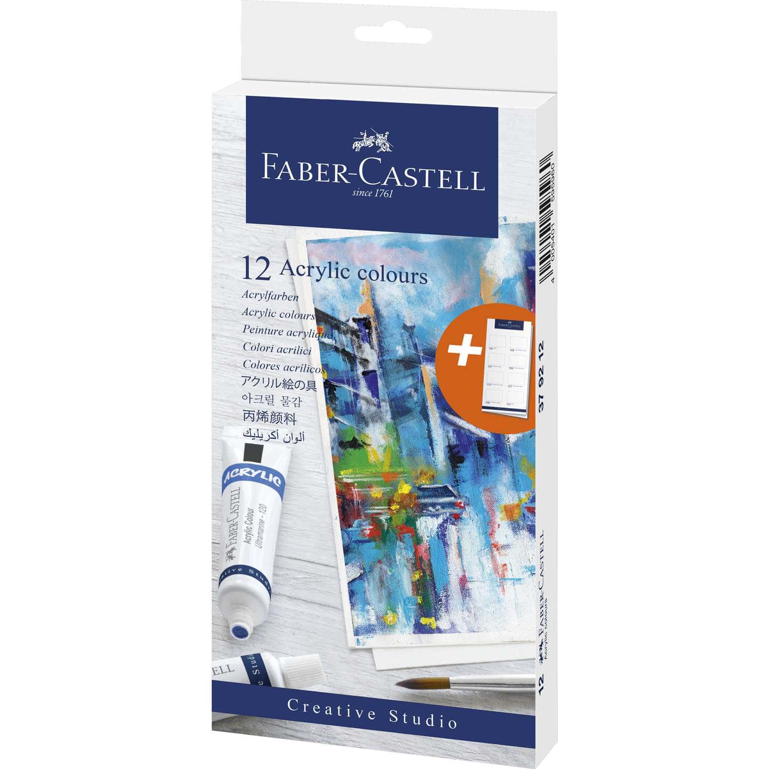 Faber-Castell - Set da 12 colori acrilici