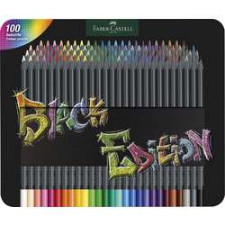 Faber-Castell - Black Edition, Set da 100 matite colorate in astuccio di metallo