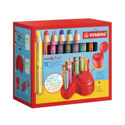 Stabilo - Woody 3 in 1 Duo, Set da tavolo di matite colorate