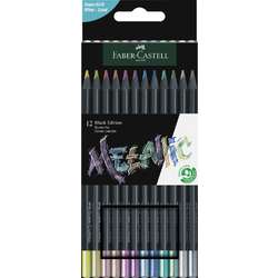 Faber-Castell - Black Edition Metallic, Set di matite colorate metallizzate