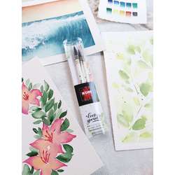 Kum - Loose Painting Watercolour, Set di 3 pennelli per acquerello