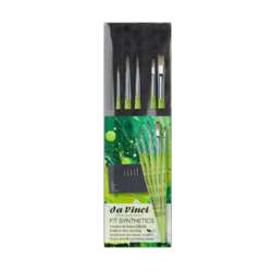 Da Vinci - Serie 4069, Fit Synthetics, Set da 5 pennelli con custodia in cotone