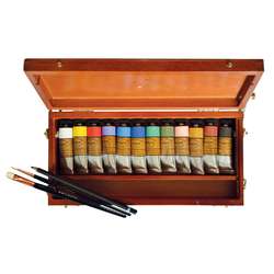 Charvin - Colori a olio extra-fini, 12 colori in valigetta di legno
