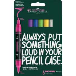 Faber-Castell - Multimark, Marker acrilici, Set da 6, colori vibranti