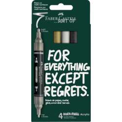 Faber-Castell - Multimark, Marker acrilici, Set da 4