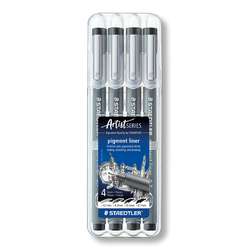 Staedtler - Pigment Liner 308, Set da 4 fineliner