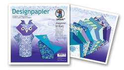 Ursus - Fogli Design da piegare, 20 x 20 cm, Zaffiro