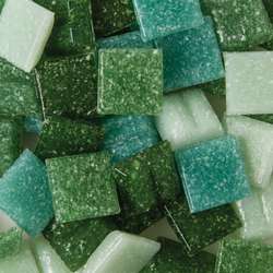 Joy - Pietre per mosaico, 10 x 10 x 4 mm - 200g, Mix verde