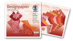 Ursus - Fogli Design da piegare, 20 x 20 cm, Ruby