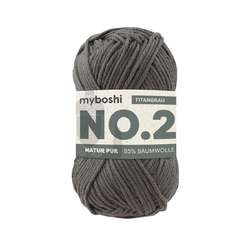 Myboshi - NO.2, Lana, 50 g, 100 m, Grigio titanio