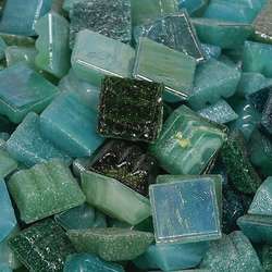 Joy - Pietre per mosaico, 10 x 10 x 4 mm - 200g, Mix verde deluxe