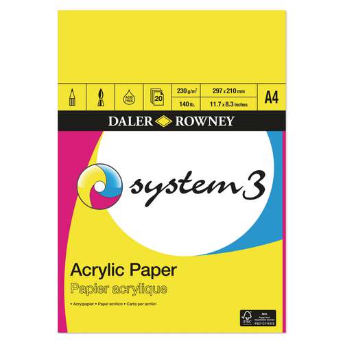 Daler-Rowney System 3, carta per acrilico 