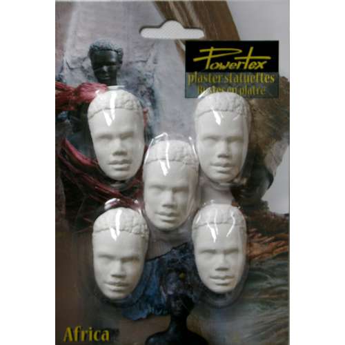 Powertex - Set di mezze teste in gesso African Man 