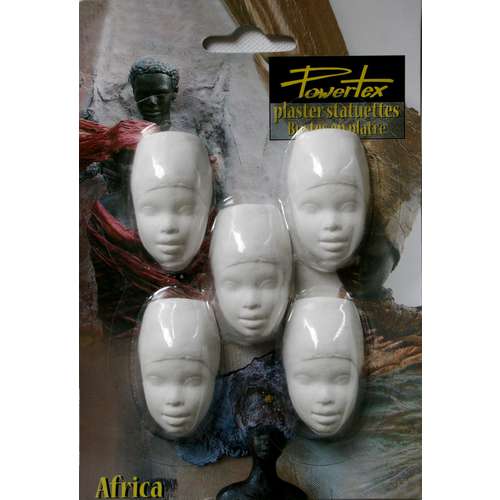 Powertex - Set di mezze teste in gesso African Lady 