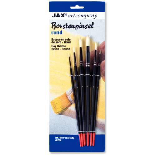 Jax Artcompany - Pennello in pelo di maiale, tondo, set 