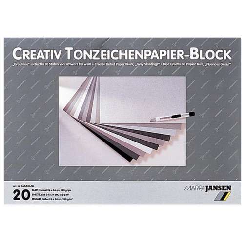 Marpa Jansen - Creativ, blocco di carta, tonalità di grigio 