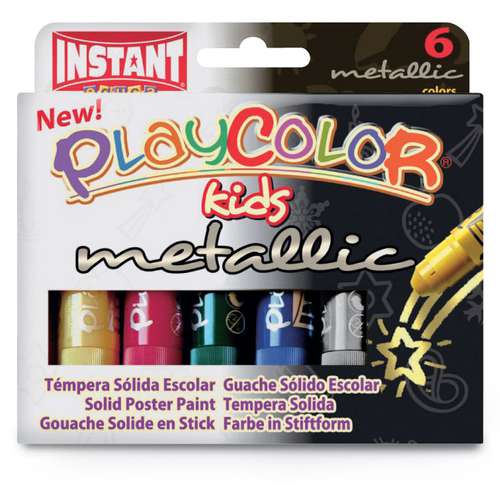 Instant - Playcolor Kids Metallic, Set di colori a tempera solida 