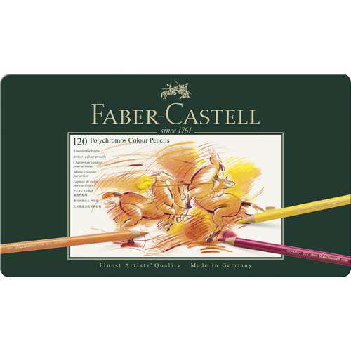 Faber-Castell - Polychromos, set matite colorate, in astuccio di metallo 