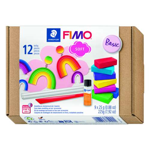 Fimo - Soft, Set Basic da 9 mezzi blocchi 
