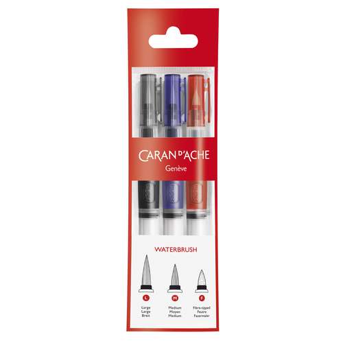 Caran D'Ache - Set di pennelli con serbatoio d'acqua 