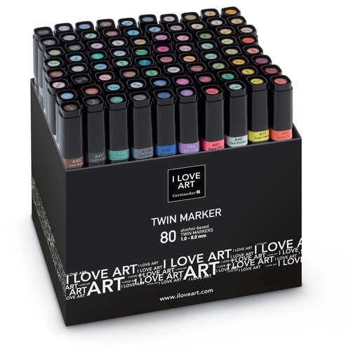 I Love Art - Twin Marker Set da 80 pezzi 